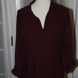 Burgundy long sleeve top